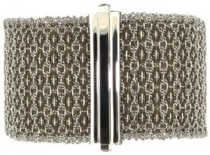 Woven silk and Silver - Lozenge - Cuff