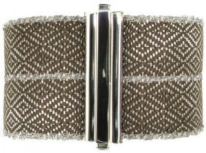 Woven silk and Silver - Diamond pattern - cuff