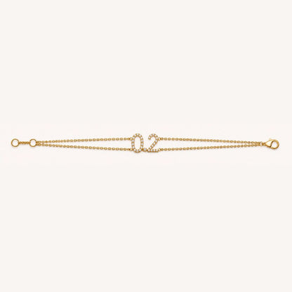 0.2 Bracelet with Double Chain and Diamond Set 0.2 Centre