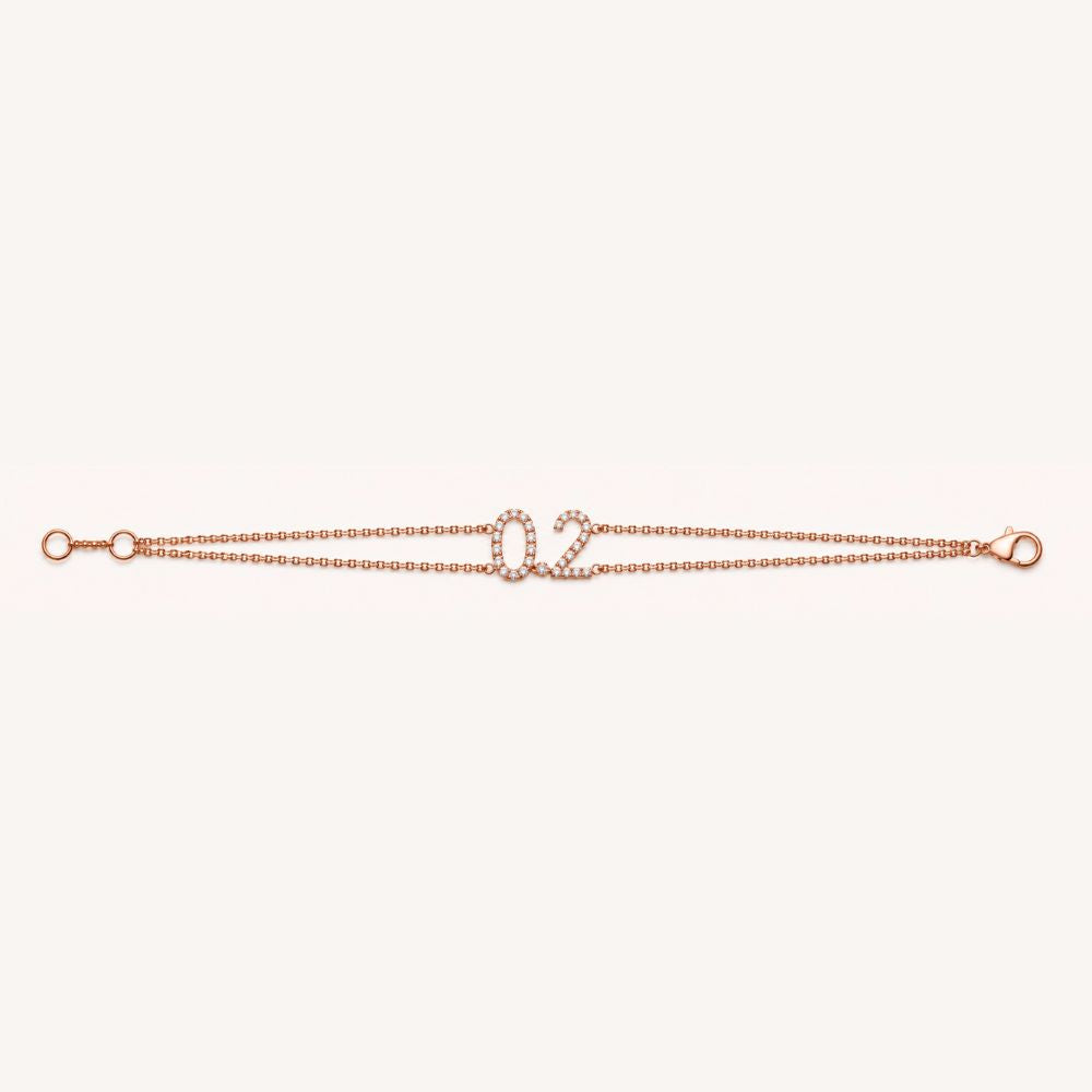 0.2 Bracelet with Double Chain and Diamond Set 0.2 Centre