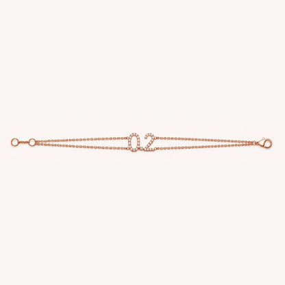 0.2 Bracelet with Double Chain and Diamond Set 0.2 Centre