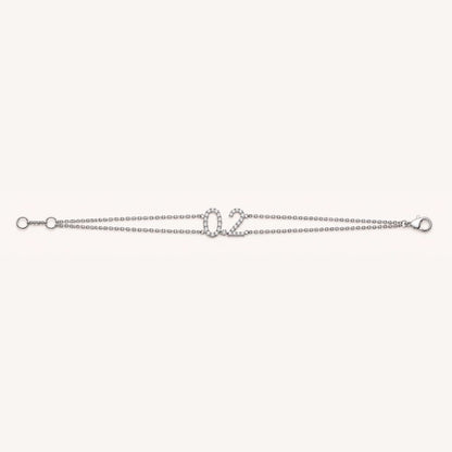 0.2 Bracelet with Double Chain and Diamond Set 0.2 Centre