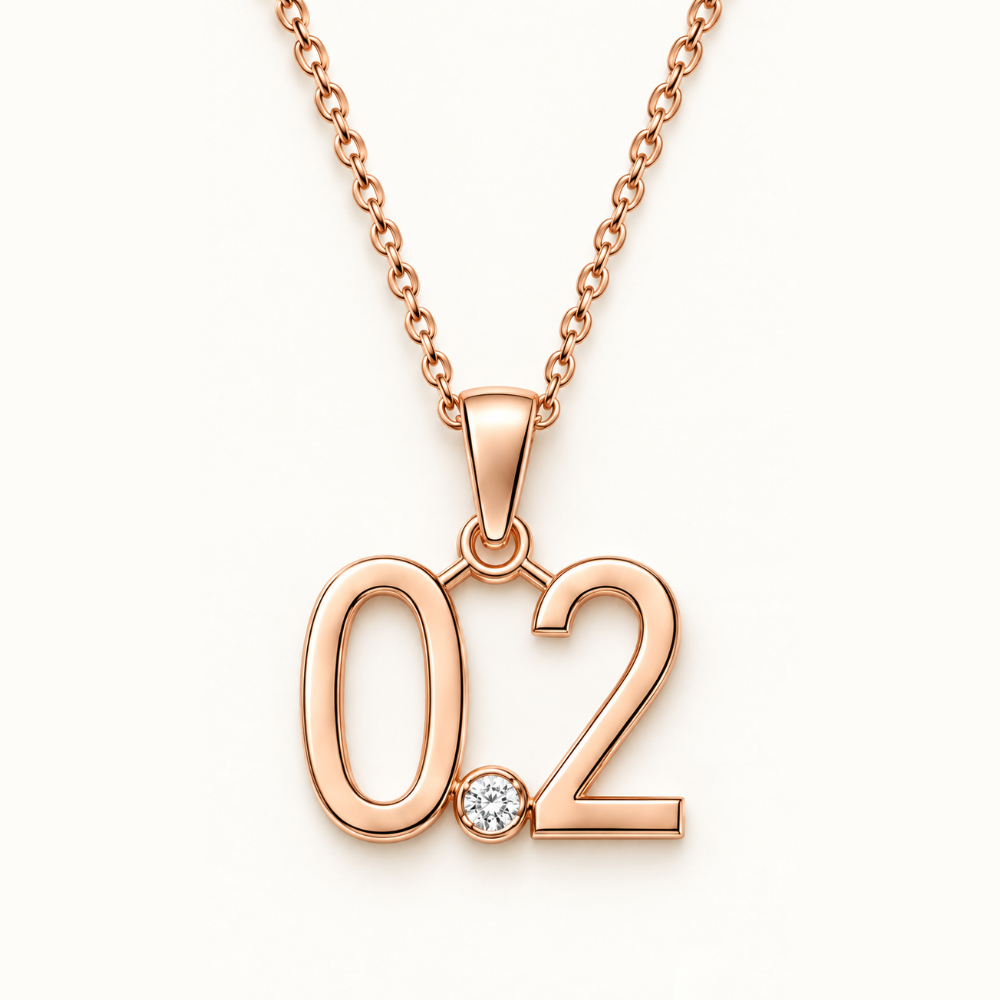 0.2 Plain Gold Pendant With One Diamond