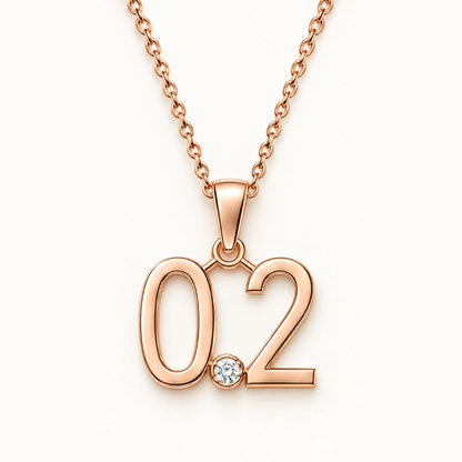 0.2 Plain Gold Pendant With One Diamond